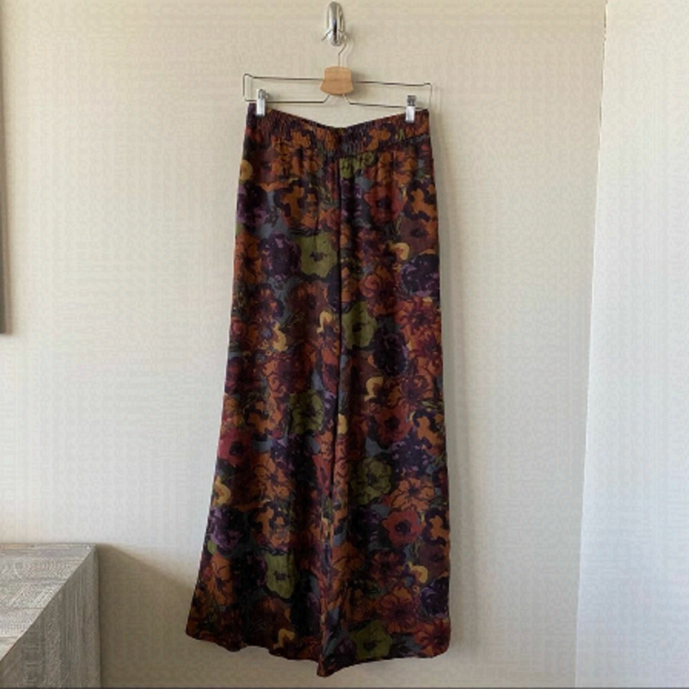 Anthropologie-Cartonnier Moody Floral Boutique Wide Leg High Rise Pants